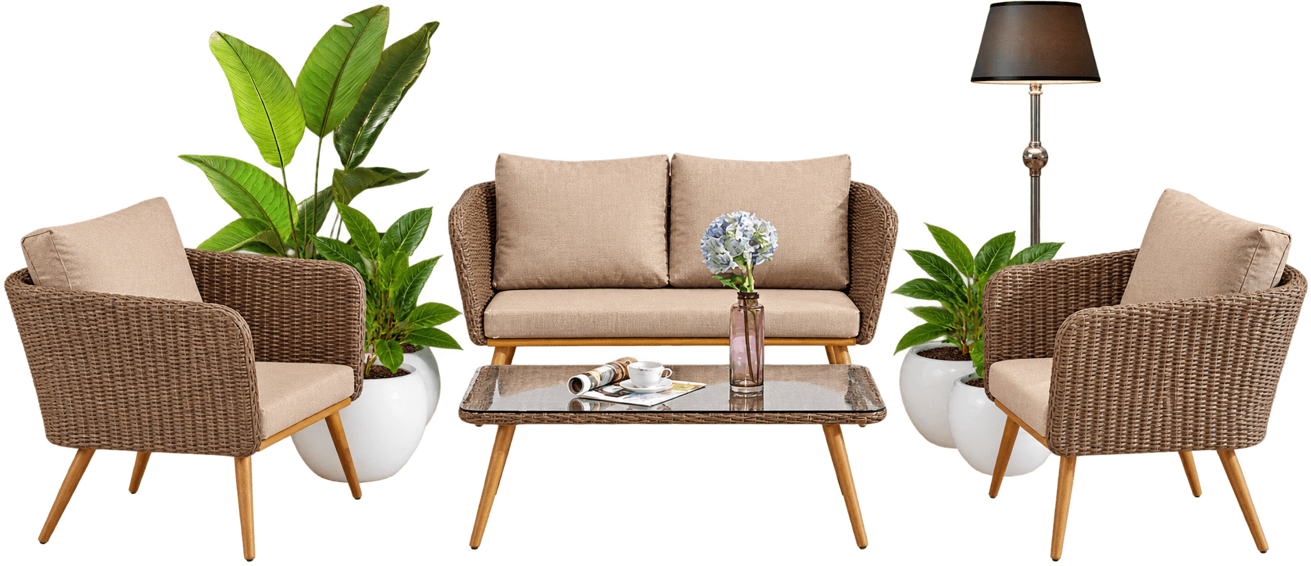 Wicker Sofa Set