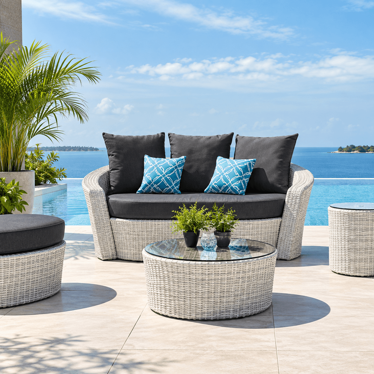 AD-066 Four Seater Luxury Outdoor Sofa Set