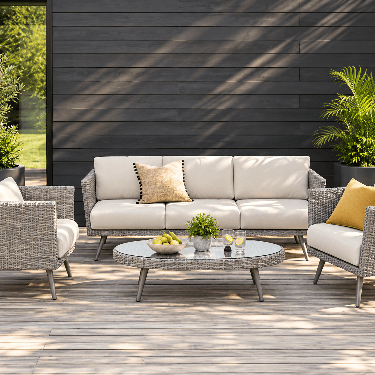 AD-068 Five Seater Wicker Living Sofa Set
