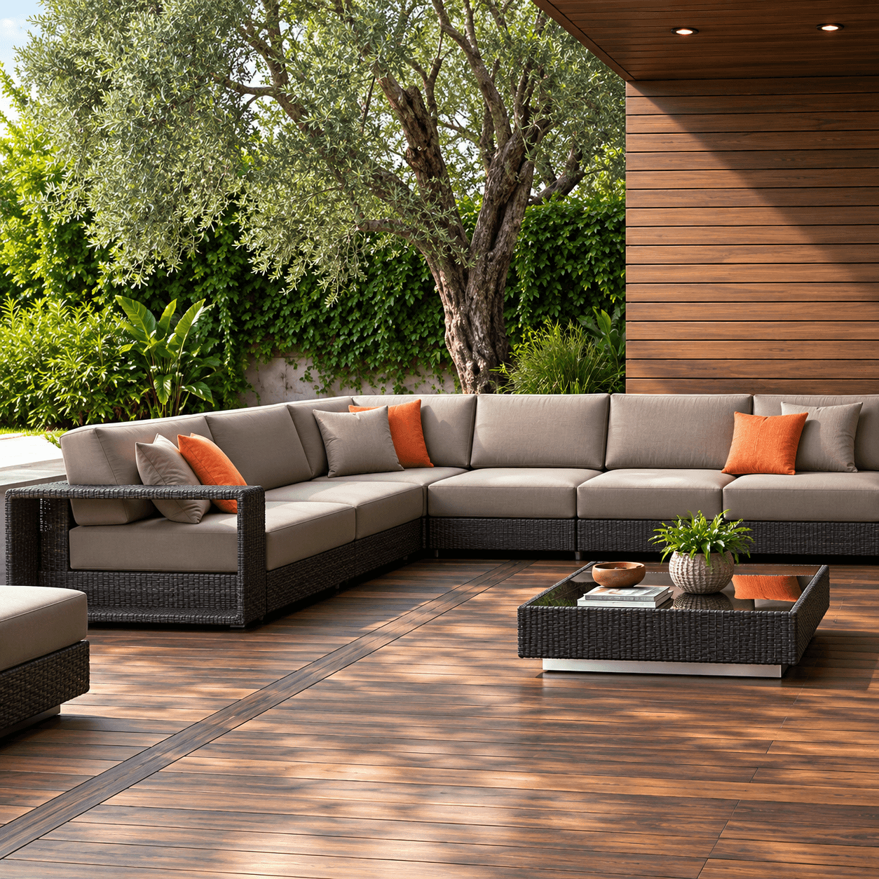 AD-060, Outdoor L Shape Wicker Sofa Set