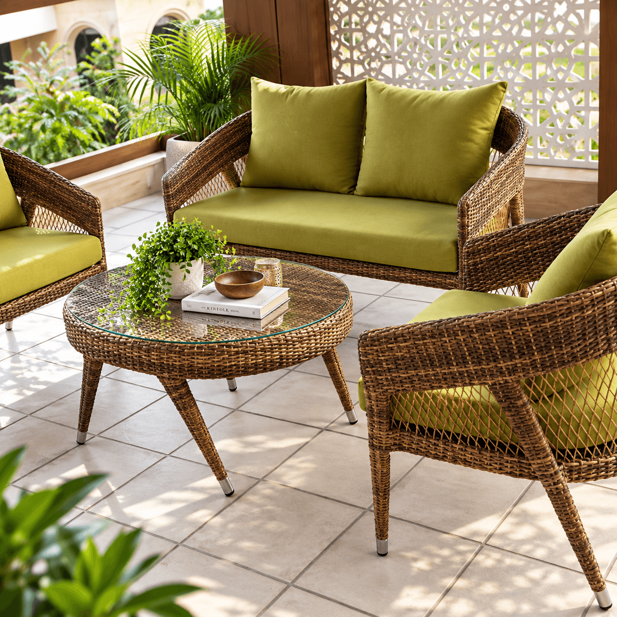 AD-073 Four Seater Living Sofa Set