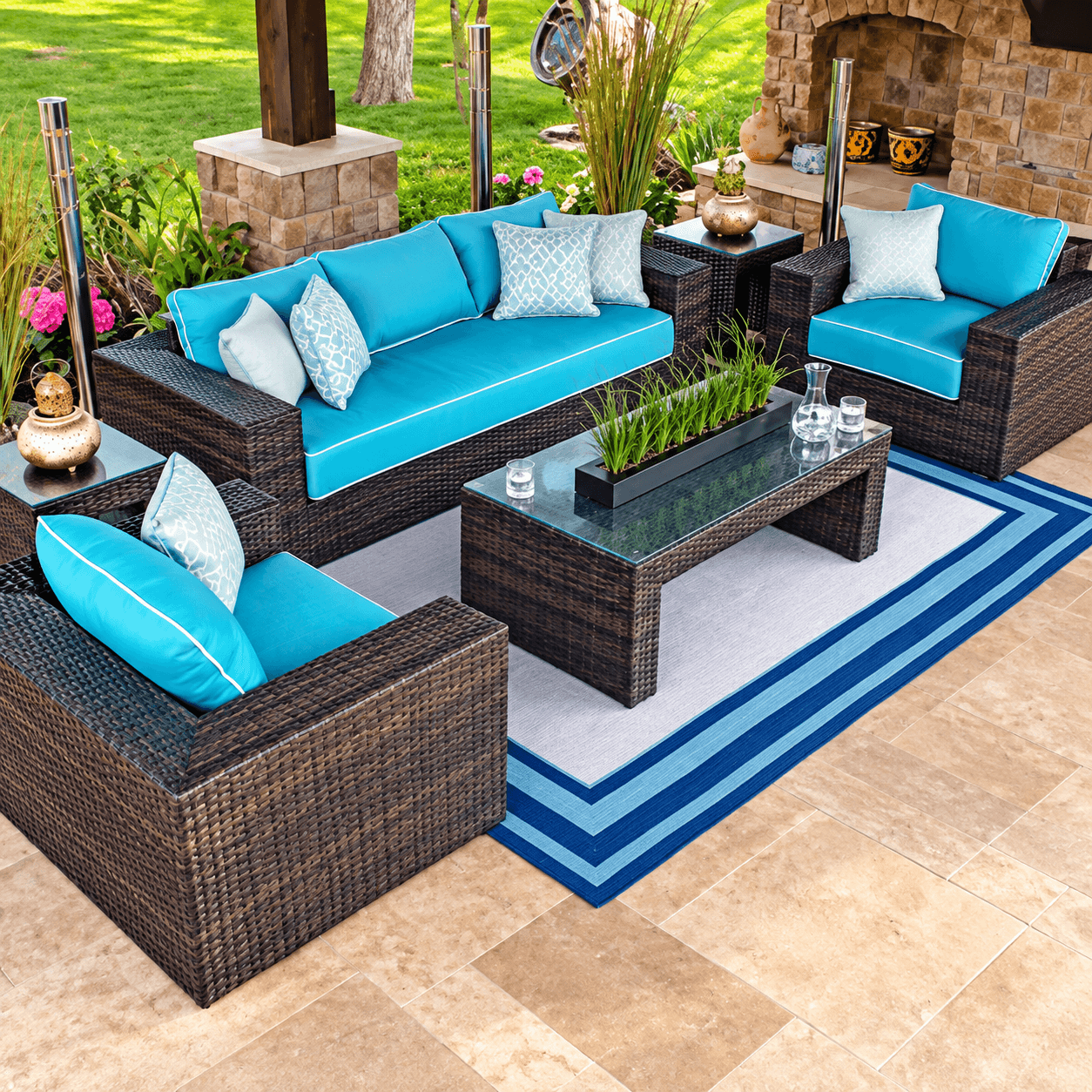 AD-061 Wicker Living Sofa Set