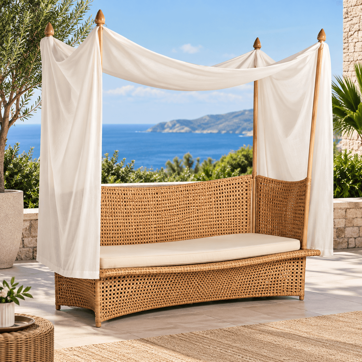 Wicker Daybed With Canopy