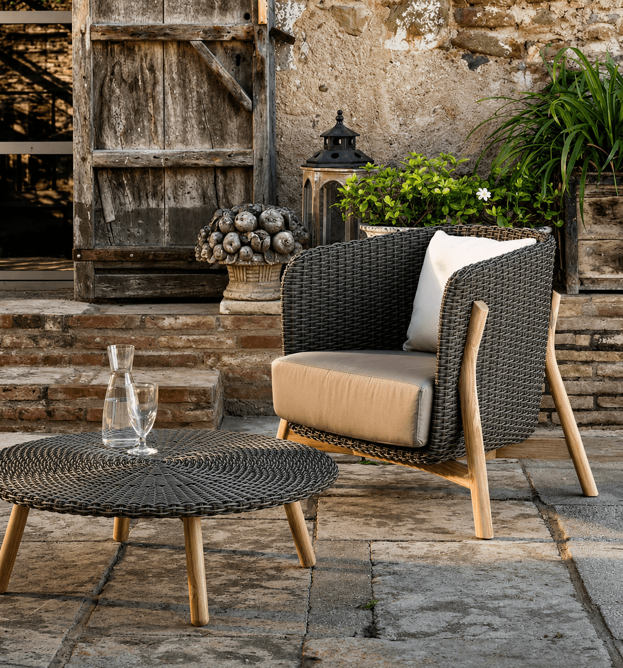 Wicker Table And Chair Set